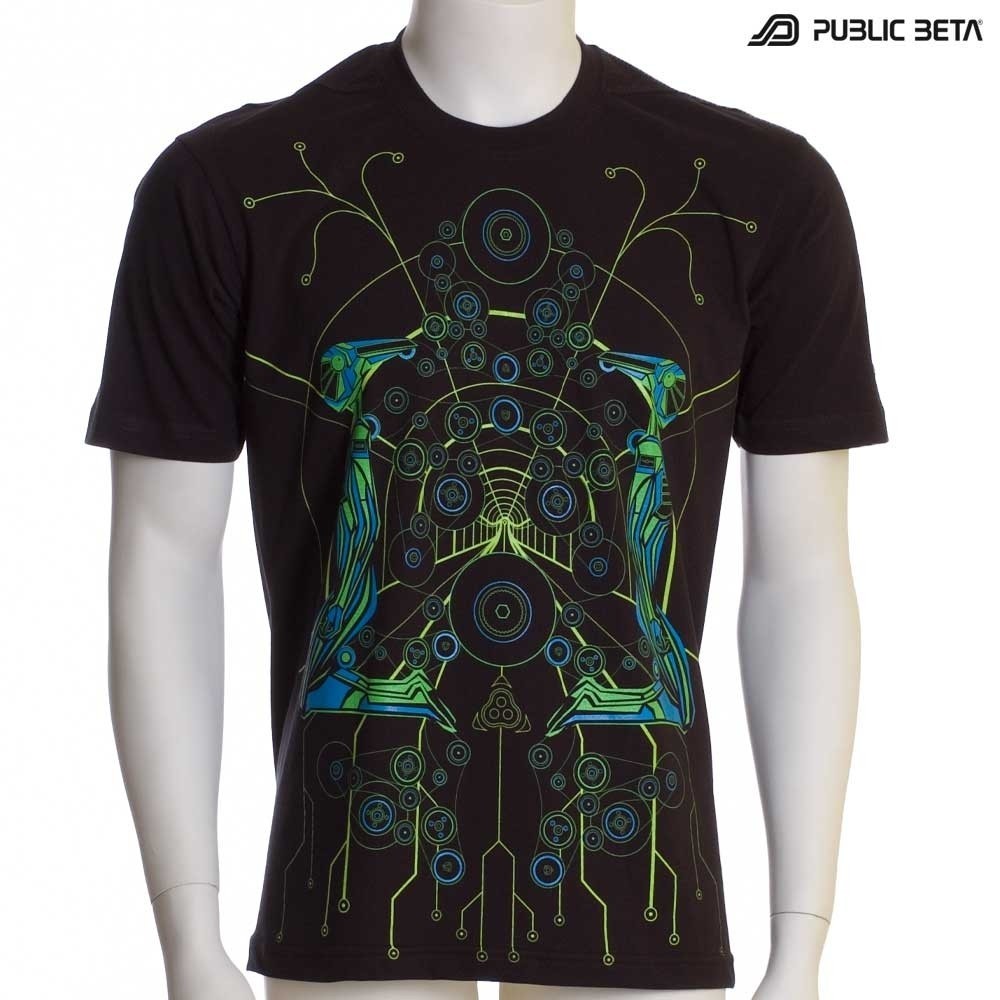 Psychedelic T-Shirt / Neon Glow Print / Androids UV D7