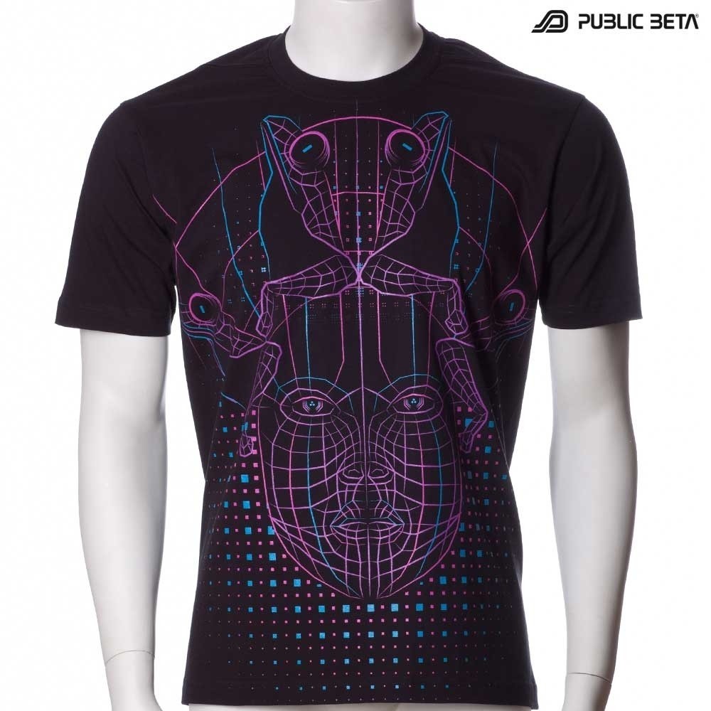 Psychedelic T-Shirt / Fluorescent Glow Psy Art / DMT UV D78