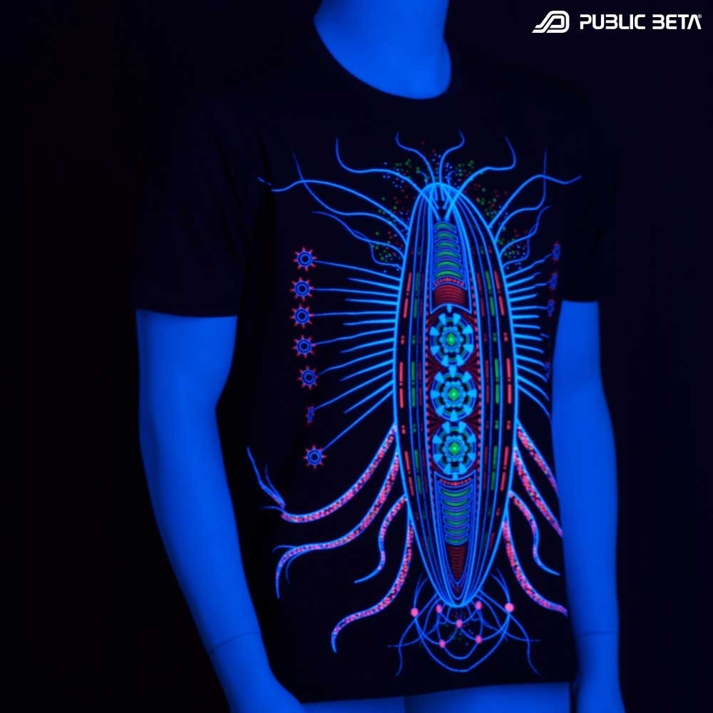 Futuristic Cyber T-Shirt Blacklight Active