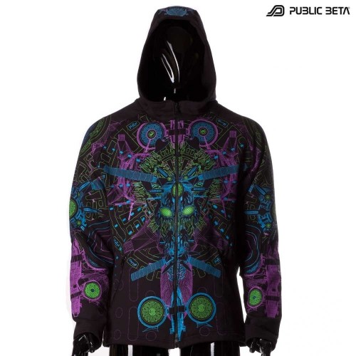 UV Active Dark Psy Clothing Messenger UV  Hooded Sweater by Public Beta Wear