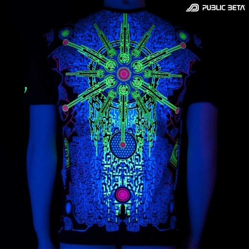 Solar Chip UV Glow T-Shirt / Psytrance Festival Clothing