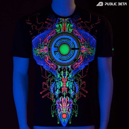 Trancemitter UV Active Psychedelic DJ T-Shirt / Fluorescent Alternative Fashion