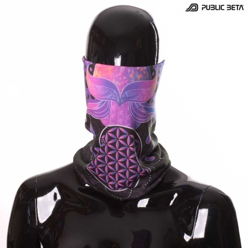 Face Mask / Glow in Blacklight Tube Bandana /Lotus 23 D109