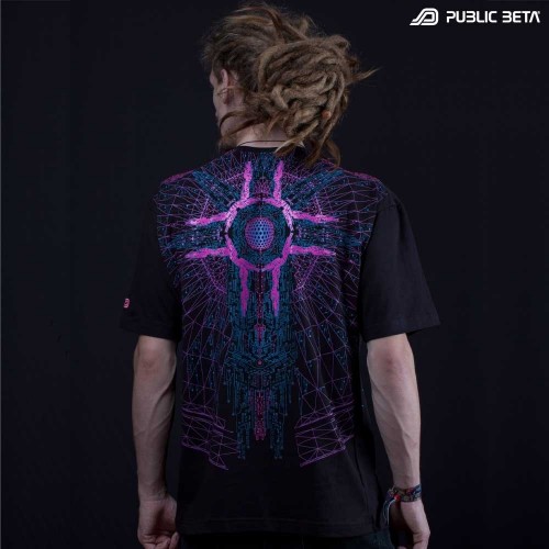 Psychedelic Glow in Blacklight T-shirt / Cyberdrome UV D34