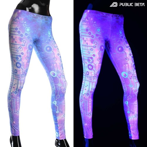 Ultra UV D118 Neon Glow Psychedelic Leggings