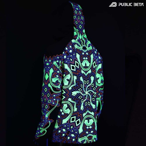 Psychedelic Blacklight Active Hooded Sweater