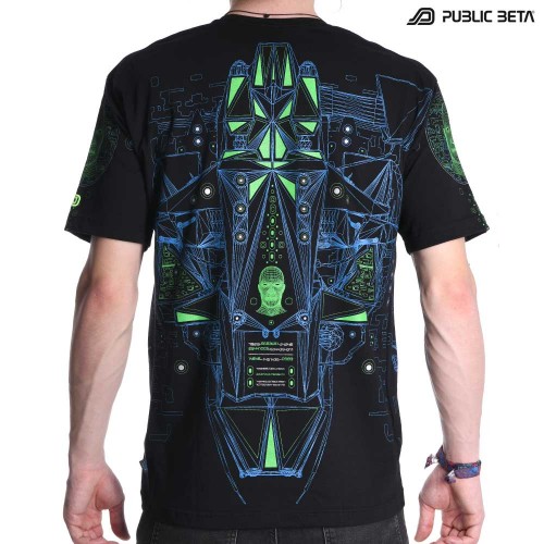 Psychedelic UV Active T-shirt / Full Print / Replikator UV D116