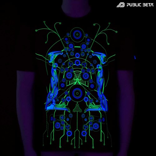Psychedelic T-Shirt. Cyberdelic Hitech Design.