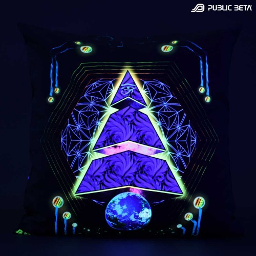 Spyramide D90 Glow in Blacklight Pillow Cover / Psydeco