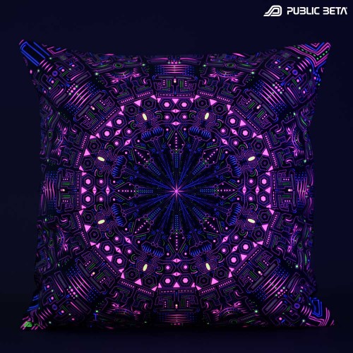 Glow in Blacklight Pillow Cover / Psydeco / Maya Machine UV D115