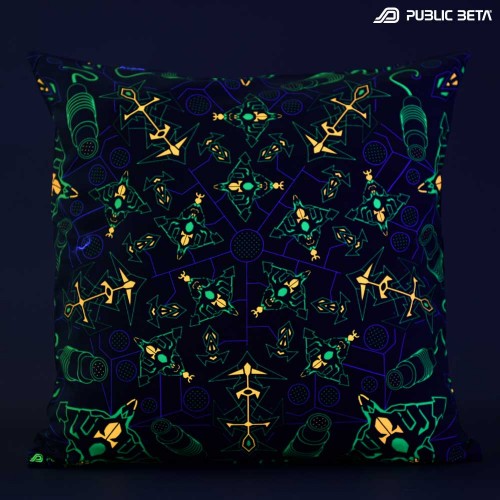 Glow in Blacklight Pillow Cover / Psydeco / TrancePort UV D142
