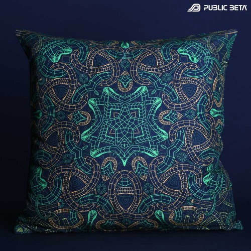 Glow in Blacklight Pillow Cover / Psydeco / Knoty UV D143