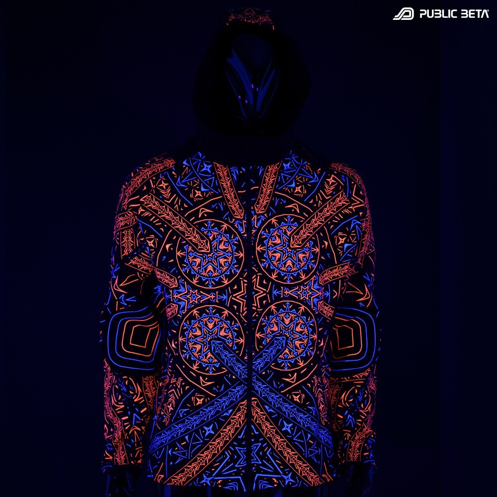 Fortune Teller UV D141 Hooded Sweater / Blacklight Psywear