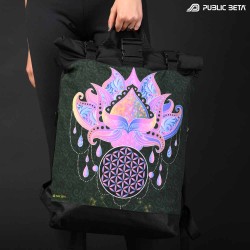Backpack with Glow in Blacklight Digital Print Rolltop