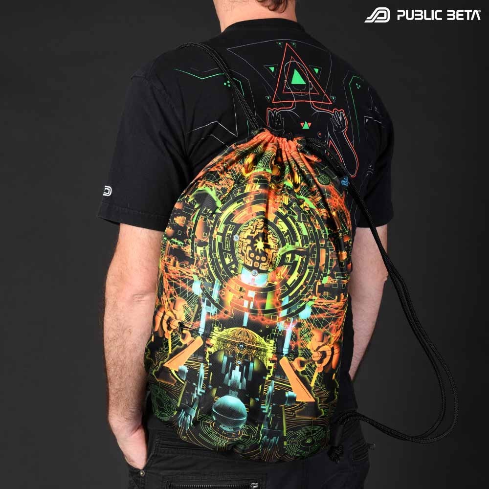 Glow in Blacklight Psyart Printed Backpack.