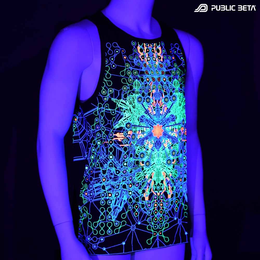Sleeveless Spirit Circuit  Blacklight  Psytrance Art on Clothing