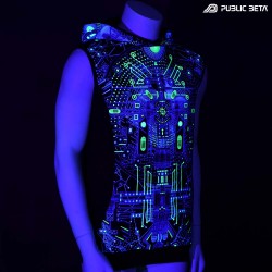 Glow in Blacklight Vest Psytrance clothing