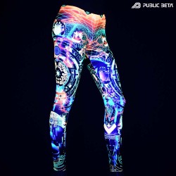 Psytrance UV reactive design print on leggings