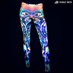 Psytrance UV reactive design print on leggings