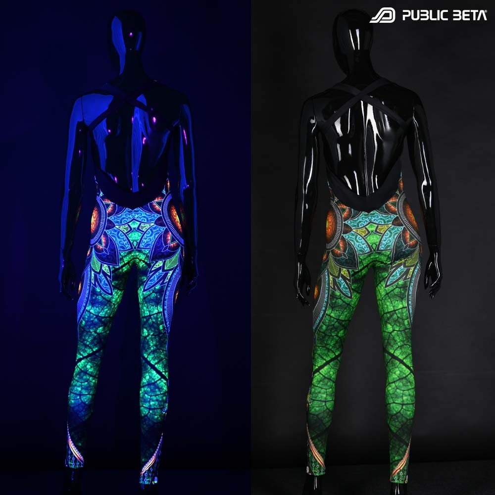 Native UV D81 Jumpsuit /  Glow in Blacklight Print