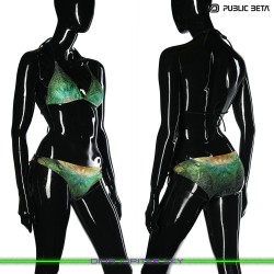 Jupiter Sky UV Active Bikini Top and Bottom, Psychedelic Art digital print, Beachparty wear by Public Beta