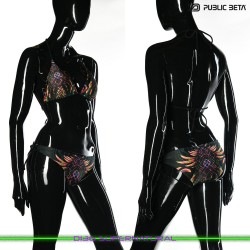 Supernatural UV Active Bikini Top and Bottom, Psychedelic Art digital print, Beachparty wear by Public Beta