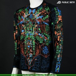 Spectral Engine 100% Cotton Longsleeve Shirt with UV Active Print by Public Beta Wear
