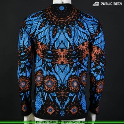 Split by Sound 100% Cotton Longsleeve Shirt with UV Active Print by Public Beta Wear