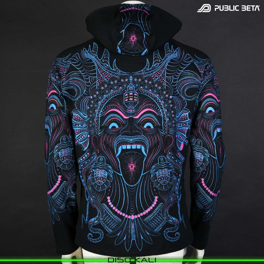 UV Active Psyart Printed Hooded Sweater / Kali UV D150