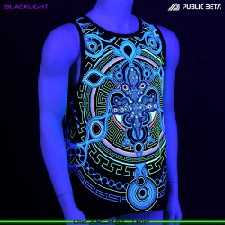 Psychedelic Blacklight Art Print on Sleeveless Shirt by Public Beta Wear