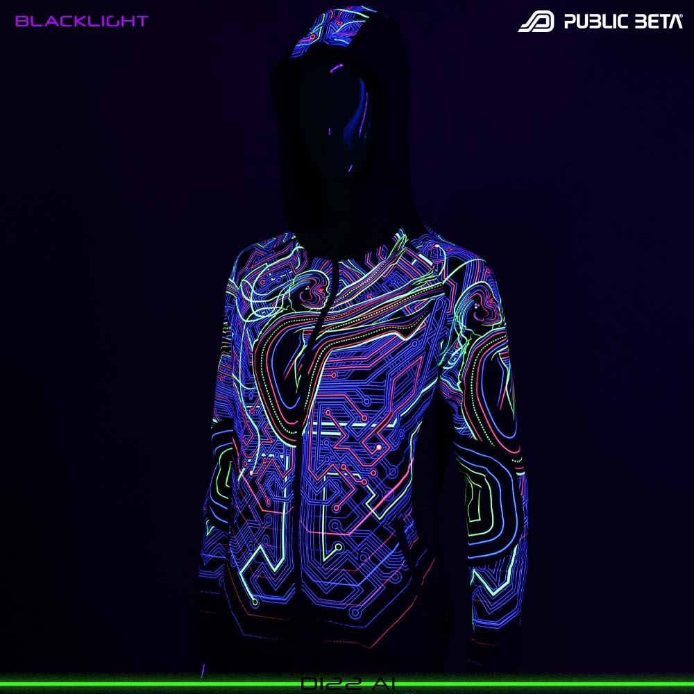 AI D122 UV / Glow in Blacklight Hooded Sweater
