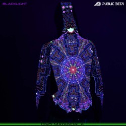 Mayan Dala Psytrance Blacklight Mandala Sweater by Public Beta Wear