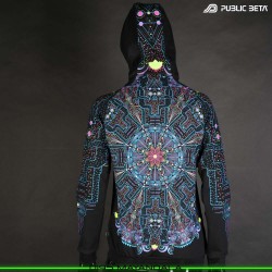 Mayan Dala Psytrance Blacklight Mandala Sweater by Public Beta Wear