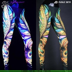 Fractal : Design by Chaos Conzept Psychedelic Blacklight Art on Leggings by Public Beta Wear
