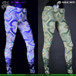 Liquid Chaos : Design by Chaos Conzept Psychedelic Blacklight Art on Leggings by Public Beta Wear