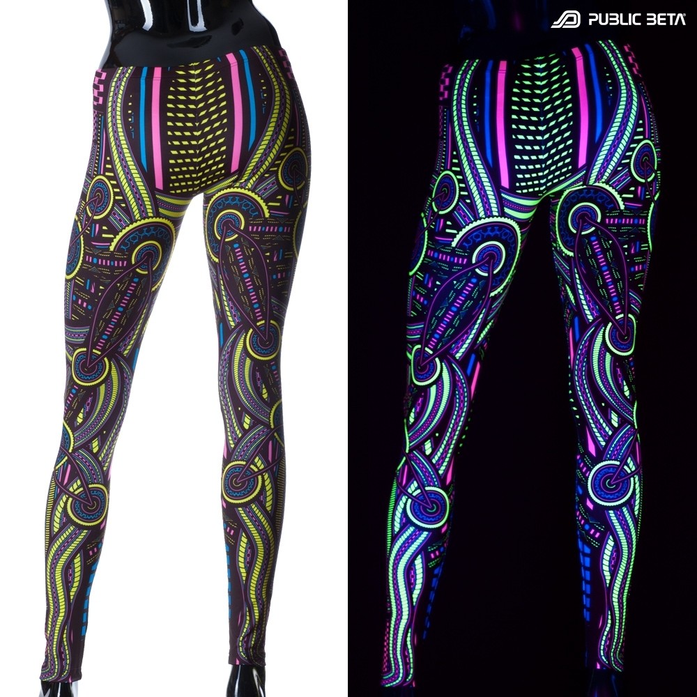 Perplexed D101 Psychedelic Blacklight Reactive Psychedelic Leggings