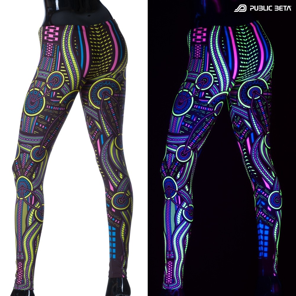 Perplexed D101 Psychedelic Blacklight Reactive Psychedelic Leggings
