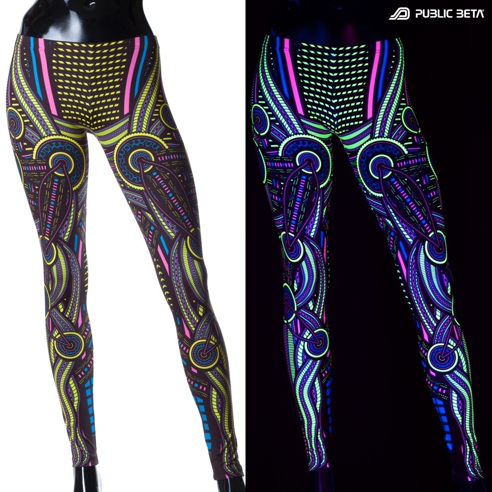 Perplexed D101 Psychedelic Blacklight Reactive Psychedelic Leggings