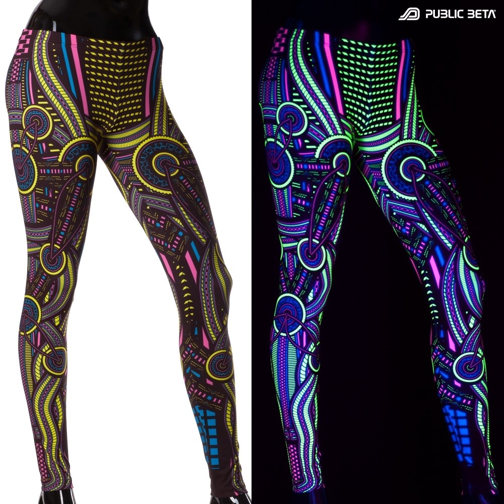 Perplexed D101 Psychedelic Blacklight Reactive Psychedelic Leggings