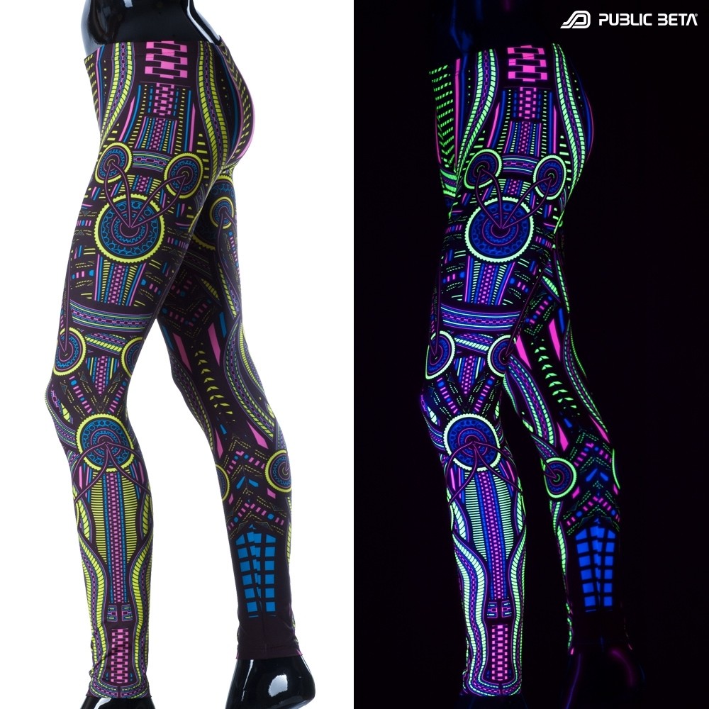 Perplexed D101 Psychedelic Blacklight Reactive Psychedelic Leggings