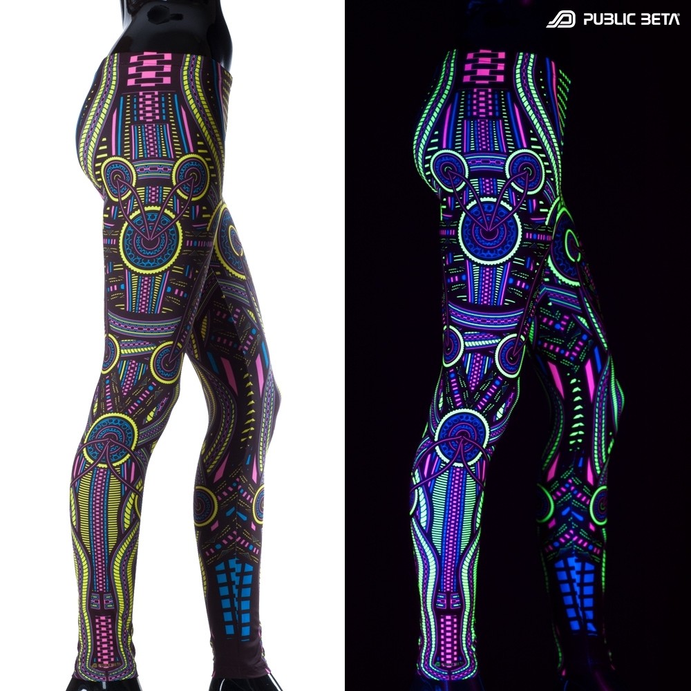 Perplexed D101 Psychedelic Blacklight Reactive Psychedelic Leggings