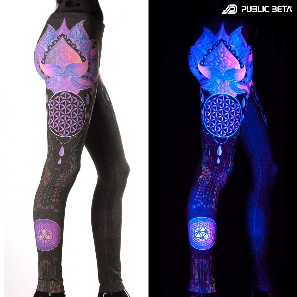 Lotus 23 D109  Glow in Blacklight Yoga Leggings