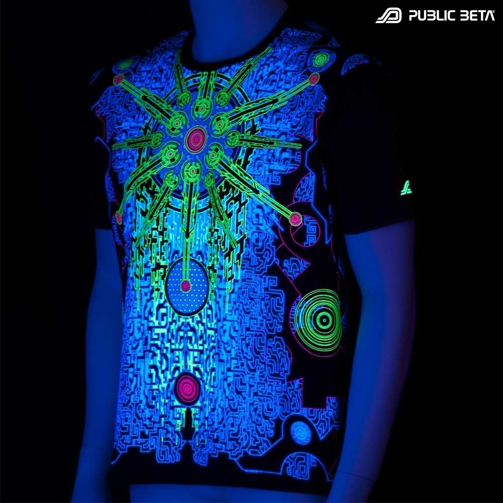 Solar Chip UV Glow T-Shirt / Psytrance Festival Clothing