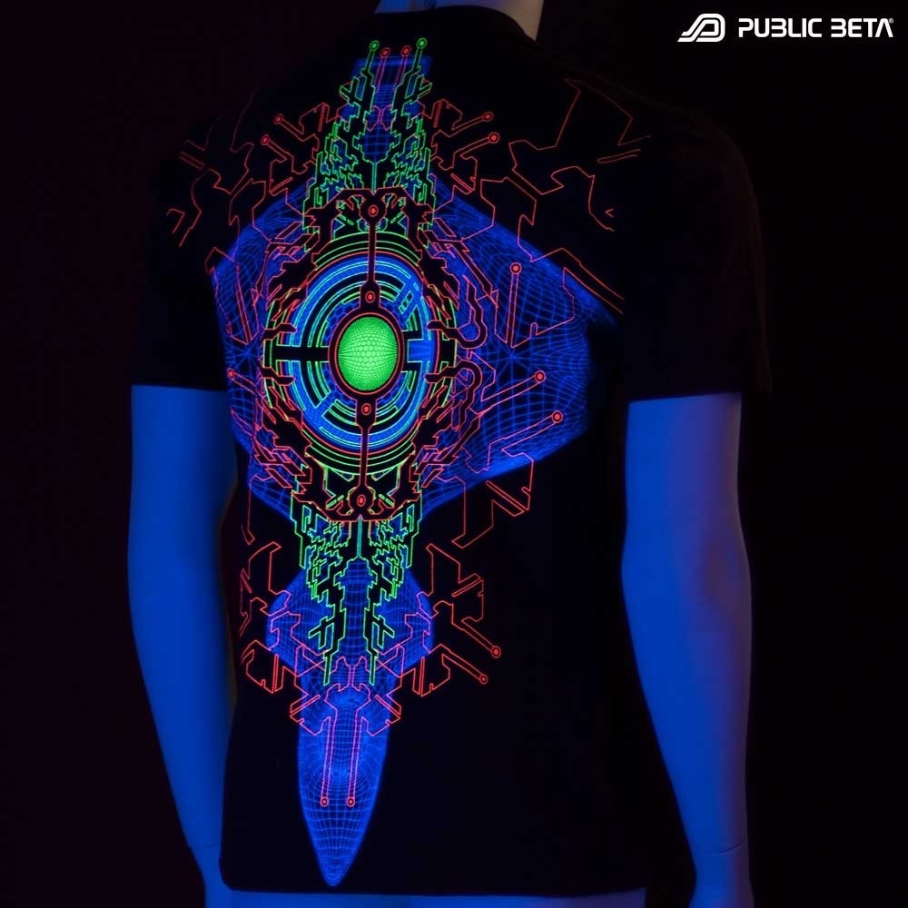 Trancemitter UV Active Psychedelic DJ T-Shirt / Fluorescent Alternative Fashion
