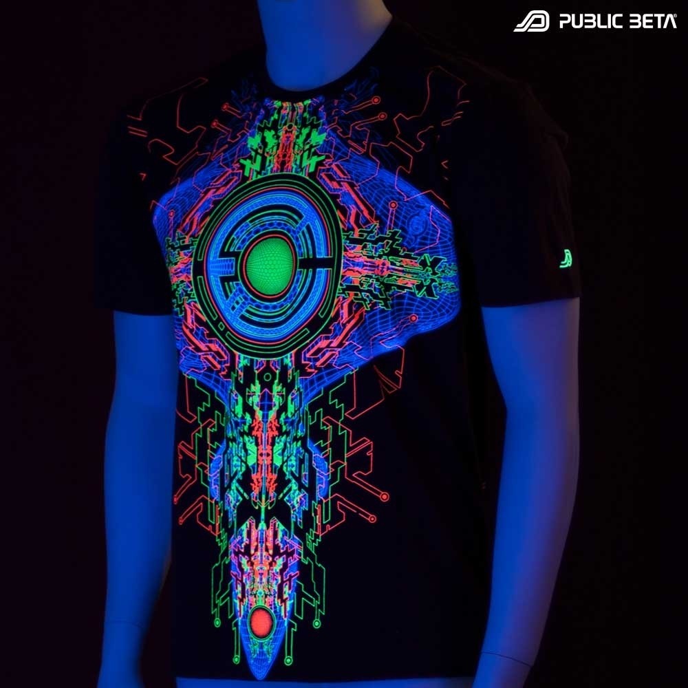 Trancemitter UV Active Psychedelic DJ T-Shirt / Fluorescent Alternative Fashion