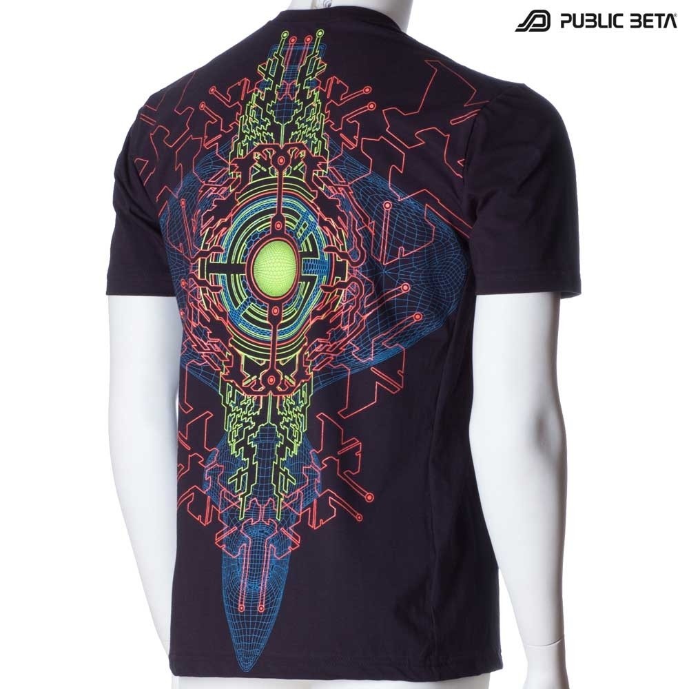 Trancemitter UV Active Psychedelic DJ T-Shirt / Fluorescent Alternative Fashion