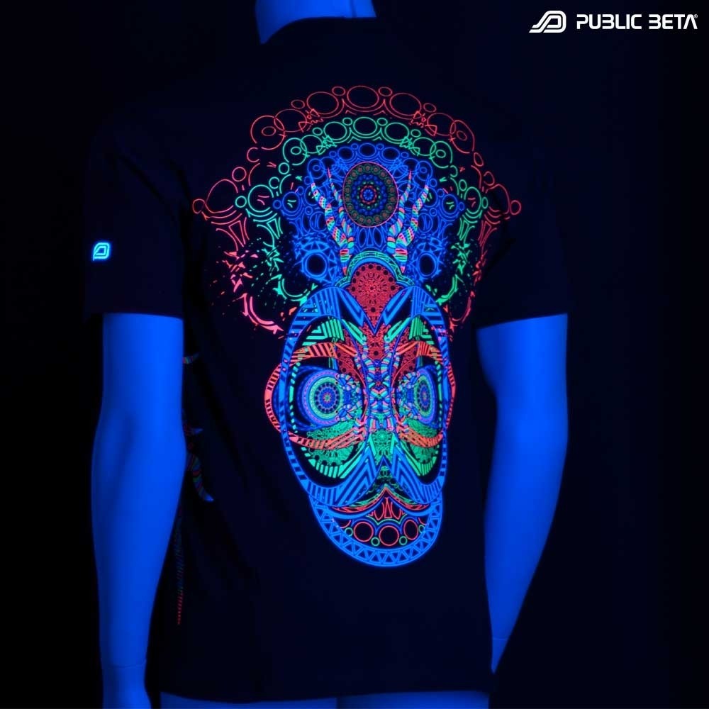 UV Active Psychedelic DJ T-Shirt / Fluorescent Alternative Fashion