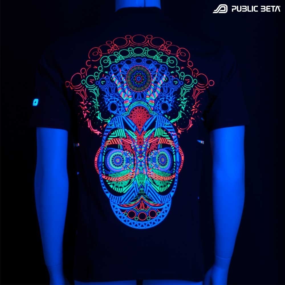 UV Active Psychedelic DJ T-Shirt / Fluorescent Alternative Fashion