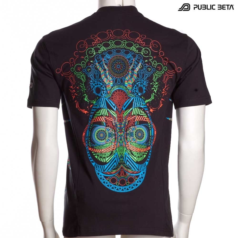 UV Active Psychedelic DJ T-Shirt / Fluorescent Alternative Fashion