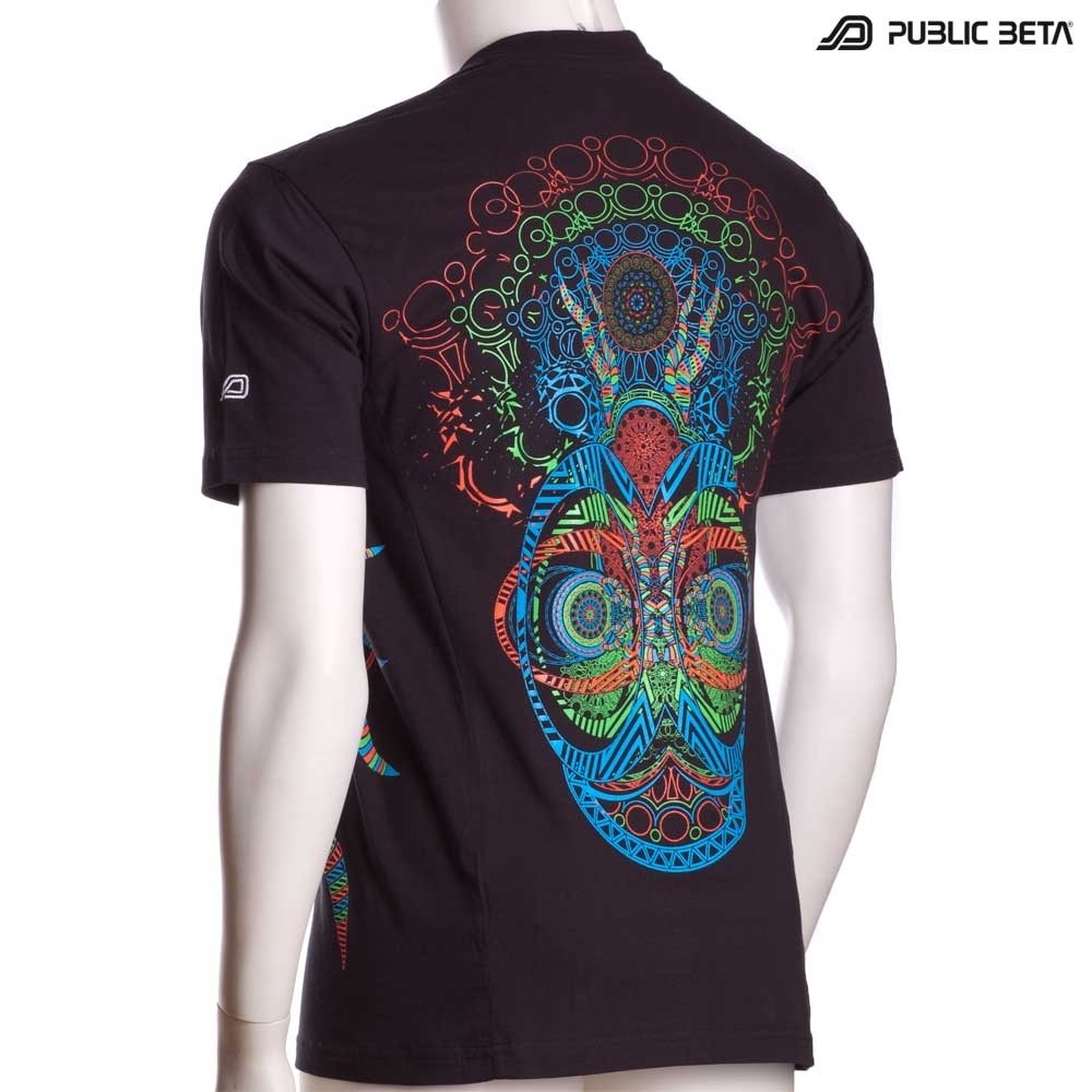 UV Active Psychedelic DJ T-Shirt / Fluorescent Alternative Fashion